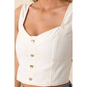 NEW SAGE & CLARE rodeo sleeveless top in white